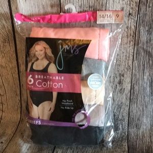 Size 9 Just My Size Ultra Soft Preshrunk Cotton Brief Panties 6 Pack
